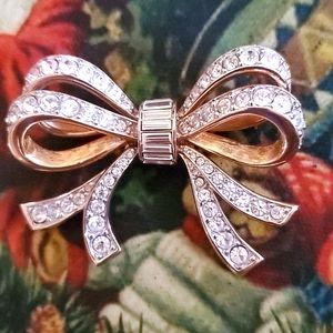 Vintage Swarovski Crystal Bow Brooch